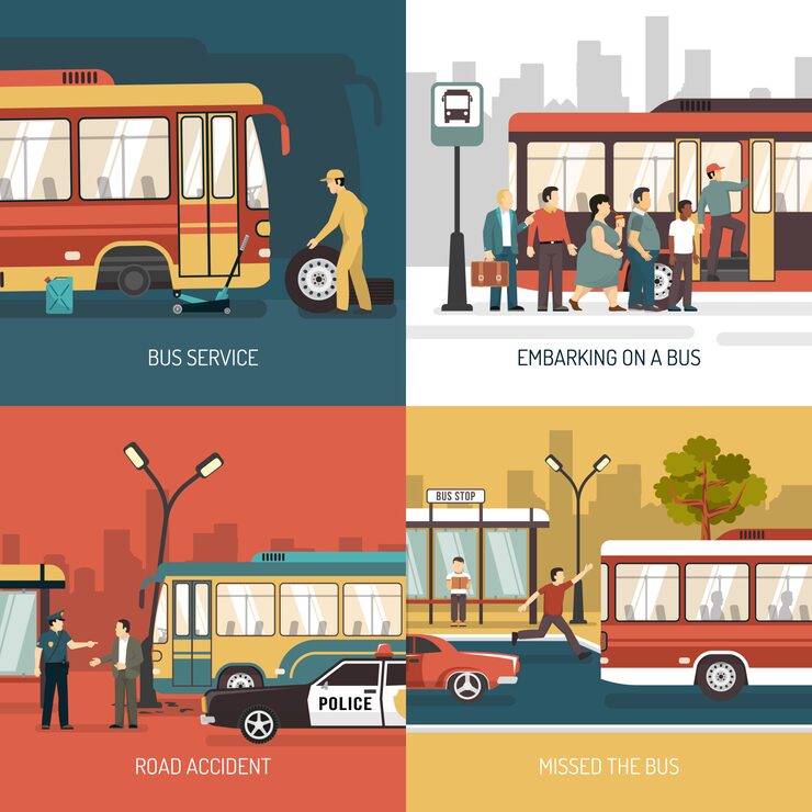 Bus Stop elements and characters