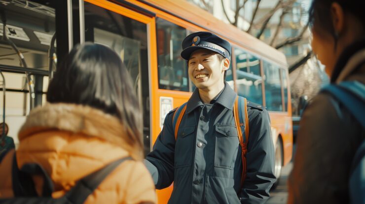 Male bus driver portrait